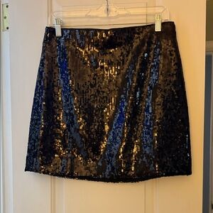 J. Crew Black Sequin Mini Skirt